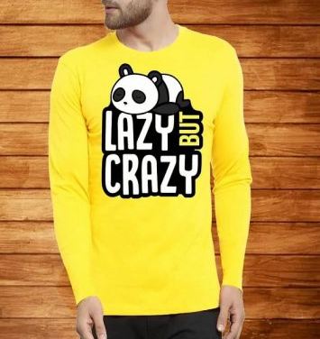 Lazy But Crazy Stylish Printed Full Sleeve Cotton T Shirt For Gents01